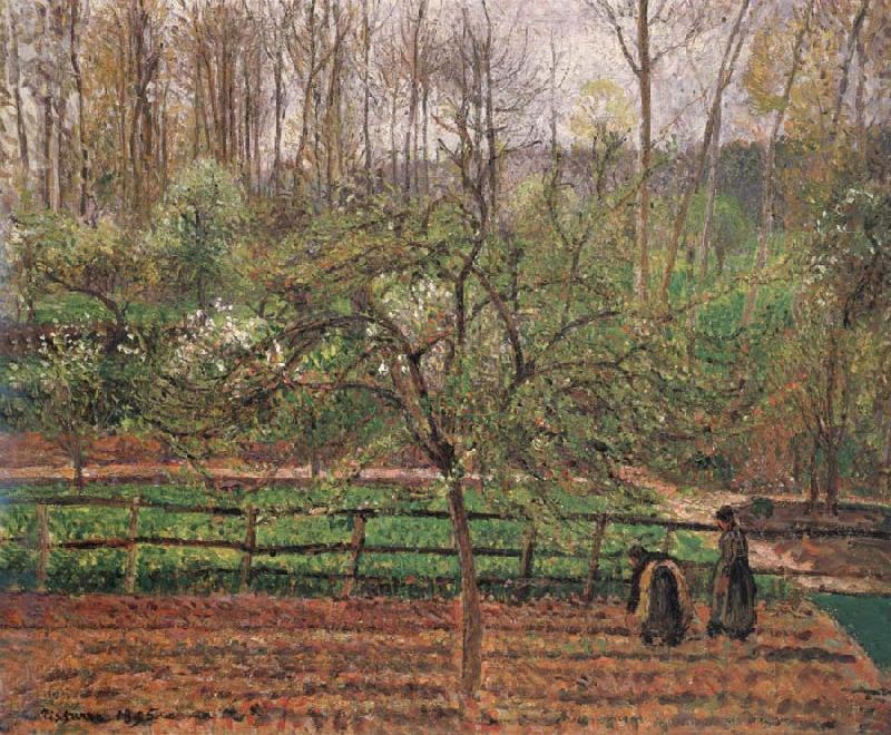 Camille Pissarro Springtime,grey weather,Eragny Sweden oil painting art